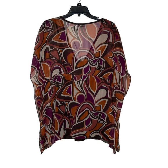 Apt9 Geometric V-Neck Overlay Tunic Sheer Blouse Inner Tank Top Women Size XL - Picture 9 of 9